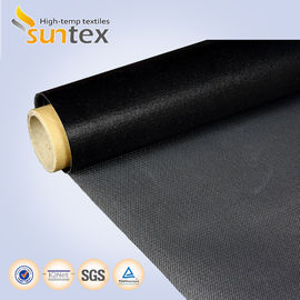 Heat Retardant Black Fire Retardant Fabric Glassfiber Coated / Ptfe Fiberglass Cloth
