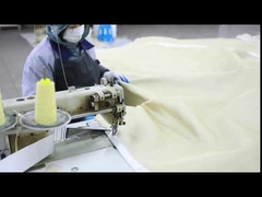 η διαδικασία ραφής των πυράντοχων κουρτινών suntex