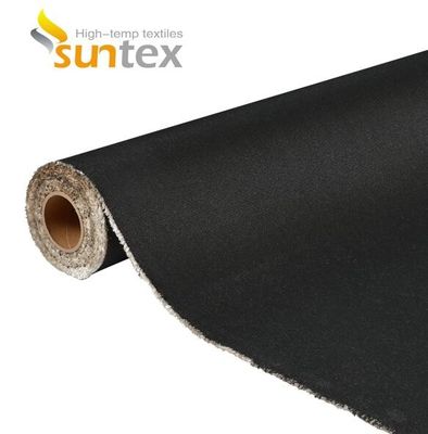 EN-13501 Certified Fire Curtain Fabric with 550°C Temperature Resistance and 0.6mm Thickness Silicone Coated Fiberglass Fabric