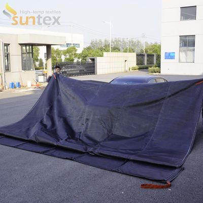 Suntex Car Fire Blanket with Easy Deployment and Two-Person Operation in Convenient Storage Holdall