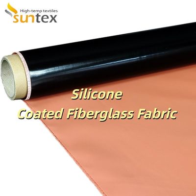 0.3 mm Thickness 400 g/sqm Weight 1.5 meter Width Silicone Coated Fiberglass Fabric Thermal Insulation Cloth