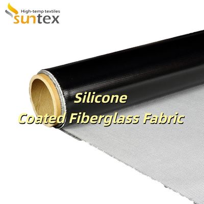 High Temperature 550°C Resistance Silicone Coated Fiberglass Fabric with 0.3mm Thickness and 400 g/sqm Weight