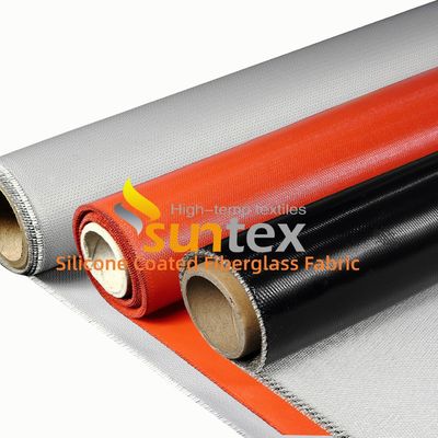 Weatherproof Water Repellent Silicone Coated Fiberglass Fabric with 50 m / 100 m Roll Length for Thermal Insulation