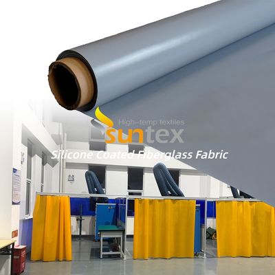 Fireproof Silicone Coated Fiberglass Fabric with Water Repellent and Anti-Corrosive Properties in 50 m / 100 m Roll Length