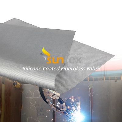 Silicone Coated Fiberglass Fabric with 50 m / 100 m Roll Length Alkali Free Water Repellent Fireproof Cloth