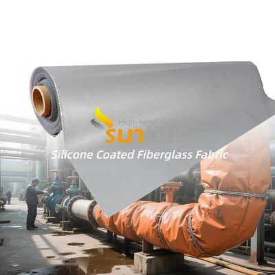 Fireproof Silicone Coated Fiberglass Fabric with Water Repellent and Anti-Corrosive Properties in 50 m / 100 m Roll Length