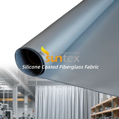 Silicone Coated Fiberglass Fabric with 50 m / 100 m Roll Length Alkali Free Water Repellent Fireproof Cloth