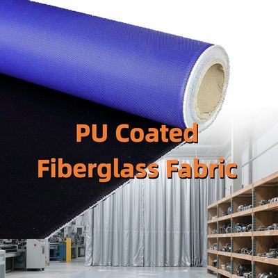 Waterproof PU Coated Fiberglass Fabric with 460 g/sqm Weight 0.41 mm Thickness and 1800C Temperature Resistance