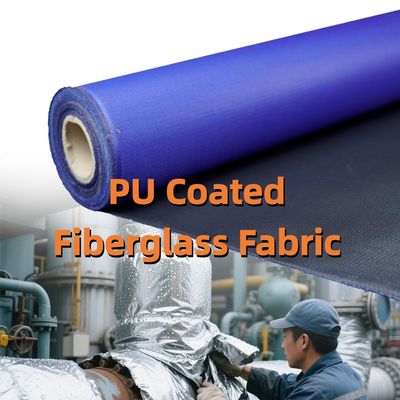 460 g/sqm 0.41 mm PU Coated Fiberglass Fabric with 1m to 1.55m Width for Heat and Abrasion Resistance