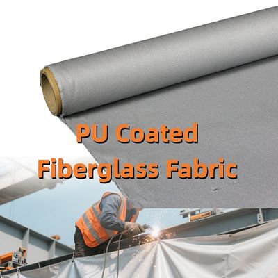 High Silica Coated PU Coated Fiberglass Fabric 460 g/sqm 0.41 mm Fireproof Thermal Insulation Material