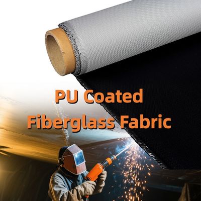 High Silica Heat Resistant Fireproof PU Coated Fiberglass Fabric for Fire Prevention