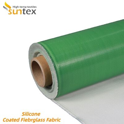 Double Side Silicone Rubber Coated Fiberglass Fabric - Fireproof and 850g/m2 High Silica Fiberglass Cloth
