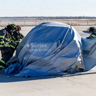 Compact Emergency Car Fire Blanket with 550℃/1000℃ Thermal Resistance and Oxygen Deprivation for Fire Suppression