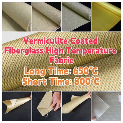 Durable High Temperature Fiberglass Cloth Vermiculite Coated Fabric Resistant To Abrasion Welding Spatter And Metal Splash For Fire Barrier