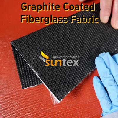 High Temperature Fiberglass Cloth with 750℃ Coating and 550℃ Fabric Resistance in 28.82oz/sqy Graphite Coated Fiberglass Fabric