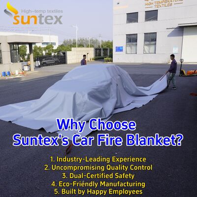 EN 13501-1:2019-05 Certified EV Car Fire Blanket with 550℃/1000℃ Thermal Resistance and Oxygen Deprivation