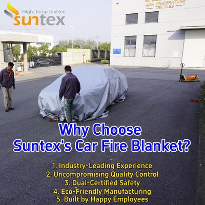 EV Car Fire Blanket with 550℃/1000℃ Thermal Resistance for Oxygen Deprivation and Gray Color Fire Pit Mat