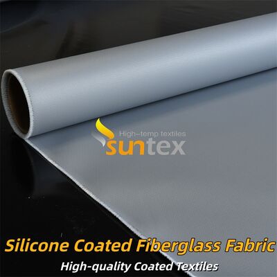 Durable Silicone Coated Fiberglass Fabric Grey Double Sided Fire Retardant Material Ideal For Thermal Insulation And Protective Curtains