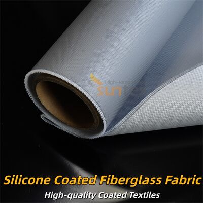High Strength Silicone Coated Fiberglass Fabric Grey Color Double Sided Fire Retardant Fabric for Insulation and Safety Curtains