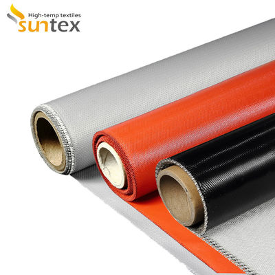 850g/m2 Fireproof High Temperature Resistant Silicone Coated Fiberglass Fabric High Silica Fiberglass Cloth