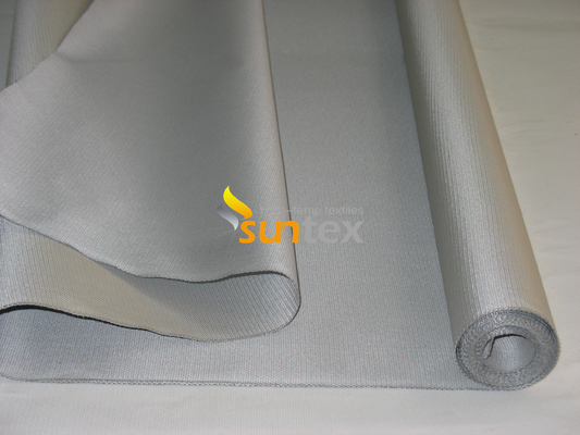Grey Polyurethane Fiberglass Cloth Anti Heat Flame Retardant Silicone Coated Glass Fiber Cloth For Fireproof curtain