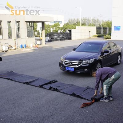 Μεγάλο Μέγεθος 6x8m Κάλυμμα Πυρκαγιάς Αυτοκινήτου Ανθεκτικό σε Υψηλές Θερμοκρασίες για Έκτακτη Ανάγκη σε Σταθμούς Φόρτισης Ηλεκτρικών Οχημάτων (EV) και Βενζινάδικα