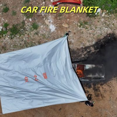 Gray EV Fire Blanket 550℃ Thermal Resistance for Lithium Battery Fires