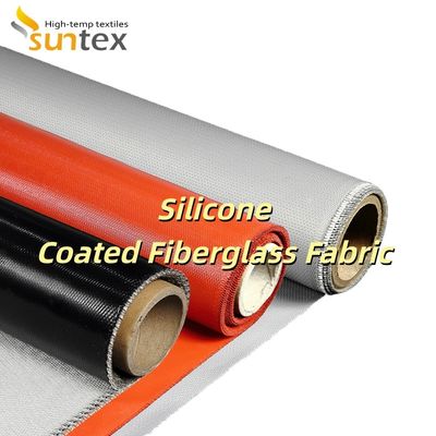 Flame Retardant Silicone Coated Fiberglass Fabric with Temperature Resistance -50°C to 500°C and 400 g/sqm Weight