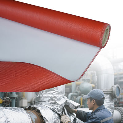 Twill Weave Blue Black Customizable Widths PU Coated Fiberglass Fabric Fireproof Fiberglass Cloth