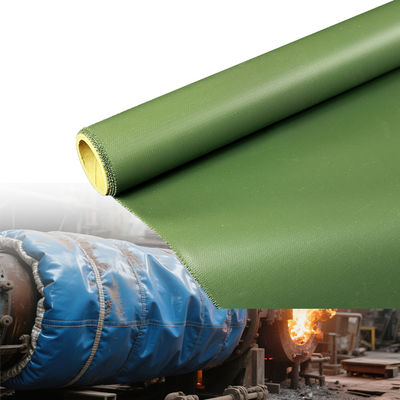 Double Side Silicone Rubber Coated Fireproof Fiberglass Fabric with Temperature Resistance -50°C to 500°C and 400 g/sqm Weight