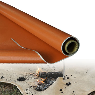 Double Sided E-Glass Silicone Coated Fiberglass Fabric Fireproof High Temperature Resistance 50 m / 100 m Roll
