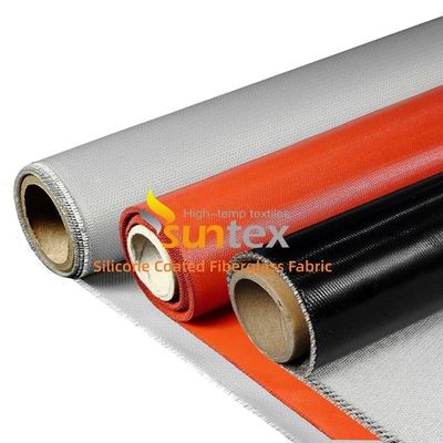 Double Sides Silicone Coated Fiberglass Fabric with 50 m / 100 m Roll Length and Corrosion Resistance for High Temperature Applications