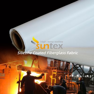 Double Sides Alkali Free Silicone Coated Fiberglass Fabric 50 m / 100 m Roll Fireproof Thermal Insulation Cloth