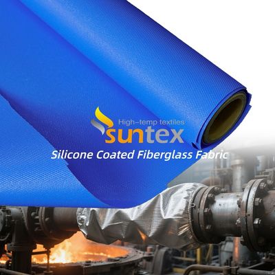 Fireproof Silicone Coated Fiberglass Fabric with Temperature Resistance -50°C to 500°C and 0.3 mm Thickness