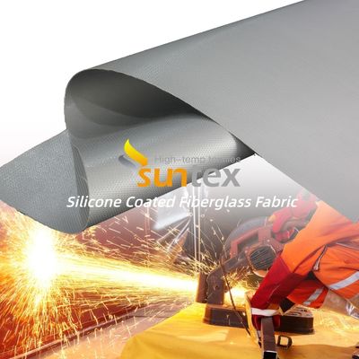 Silicone Coated Fiberglass Fabric with 50 m / 100 m Roll Length Alkali Free Water Repellent Fireproof Cloth