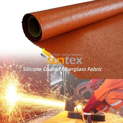 Liquid Silicone Rubber Coated Double Sided Corrosion Resistant Fiberglass Welding Blanket Fire Retardant