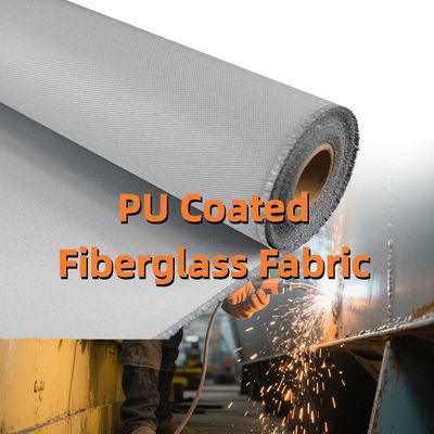 Silica Coated Heavy Duty PU Coated Fiberglass Fabric 460 g/sqm 0.41 mm for Welding Protection