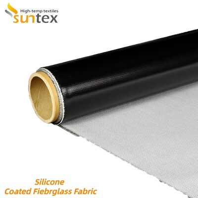 Custom Color Silicone Rubber Coated Fabric - Abrasion & UV Resistant High Silica Fiberglass Cloth