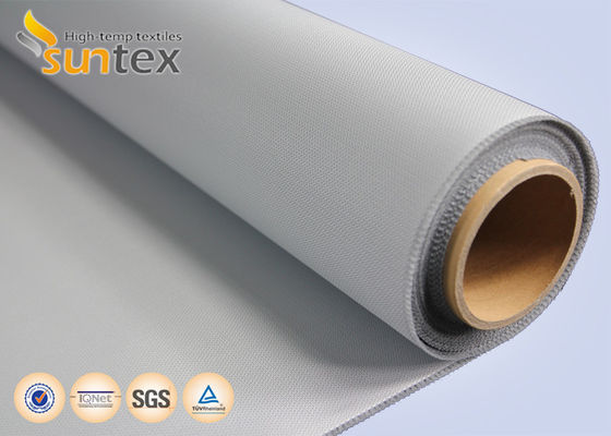 60 λεπτά πυράντοχο γκρι ύφασμα fiberglass 0,4mm, επικαλυμμένο με PU για πυροκουρτίνες και κουρτίνες καπνού