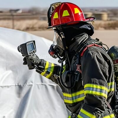 Γκρι κουβέρτα πυρκαγιάς EV αυτοκινήτου με θερμική αντίσταση 550℃/1000℃ και στέρηση οξυγόνου για προστασία χαλάκι εστίας