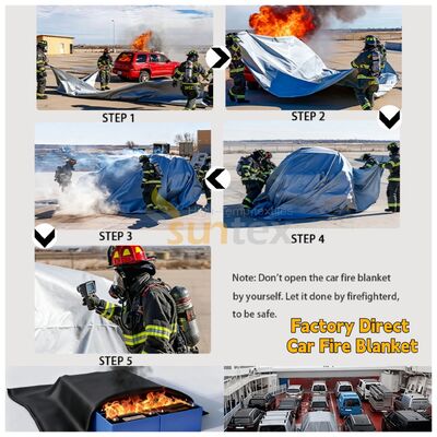 6x8M Μεγάλο μέγεθος EV Fire Car Blanket με θερμική αντοχή 550°C/1000°C και στέρηση οξυγόνου για την ασφάλεια πυρκαγιάς