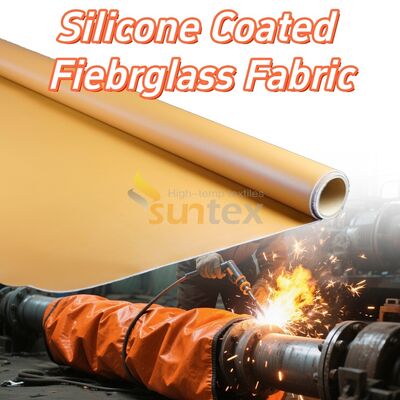 0.45mm Thickness Silicone Coated Fiberglass Fabric Heat-Resistant Anti-tear Fireproof Cloth for Industrial Insulation