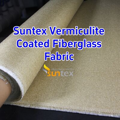 750℃ Temperature Resistance 1070gsm Heavy Weight Vermiculite Coated High Silica Fiberglass Fabric with Excellent Abrasion Resistance for Welding Blankets