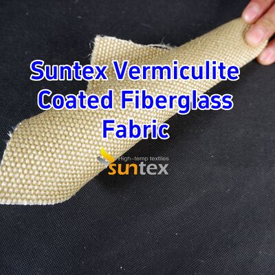 Vermiculite Coated Fiberglass Cloth with 750℃ Temperature Resistance and 1070gsm Heavy Weight for Excellent Abrasion Resistance