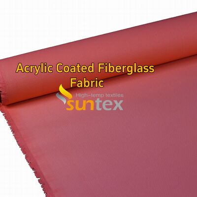Red 0.4mm Fire Resistant Fiberglass Fabric with 550 Degree C Temperature Resistance and Acrylic Coating for Welding Blankets