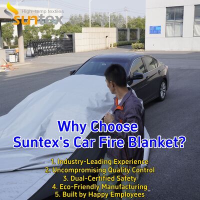 EV Car Fire Blanket with 550℃/1000℃ Thermal Resistance for Oxygen Deprivation and Gray Color Fire Pit Mat