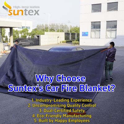 6m X 8m Μεγάλο μέγεθος EV Fire Car Blanket με θερμική αντοχή 550°C/1000°C και στέρηση οξυγόνου