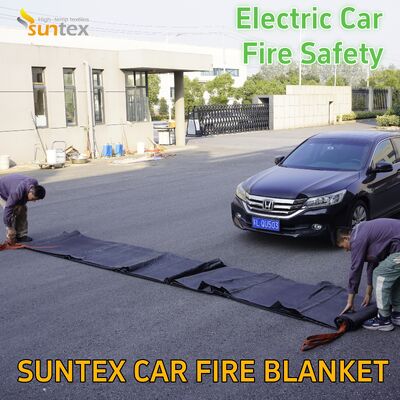 Χονδρική πώληση Suntex Grey 6*8m Υψίστης Θερμοκρασίας Σιλικόνη Επικαλυμμένη με Φύρα Γυαλιού Πυροσβεστήρα για Ηλεκτρικό Αυτοκίνητο