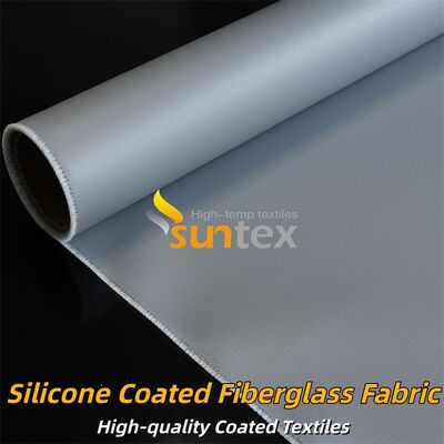 High Strength Silicone Coated Fiberglass Fabric Grey Color Double Sided Fire Retardant Fabric for Insulation and Safety Curtains