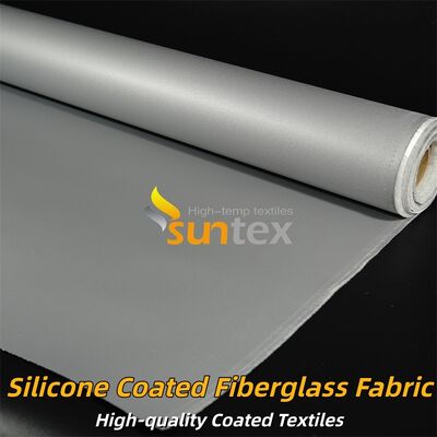 Durable Double Sided Grey Color Silicone Coated Fiberglass Fabric with Temperature Resistance -50°C to 500°C for Industrial Insulation and Fire Retardant Applications